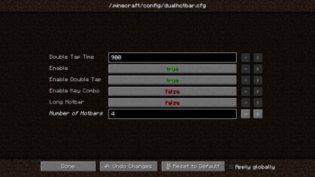 Мод Dual Hotbars для Minecraft 1.8.8