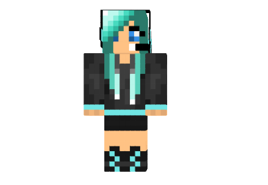  Blue Creeper Girl Skin  Minecraft