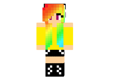  Butter Girl With Rainbow Hair Skin  Minecraft