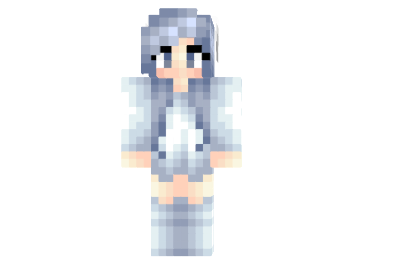  Cute White Wofl Girl Skin  Minecraft