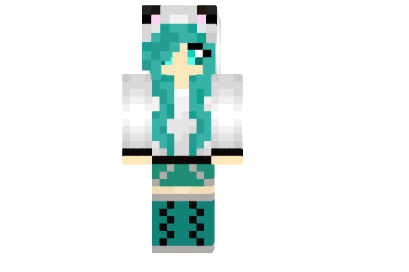  Cyan Wolf Girl Skin  Minecraft