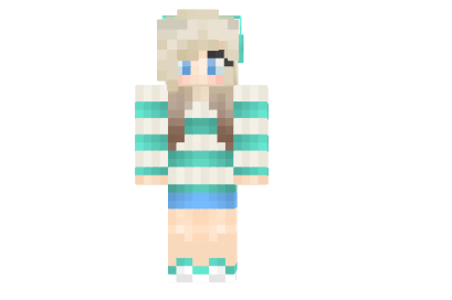  Girl Striped Skin  Minecraft