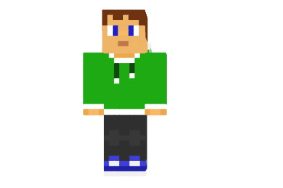  Green Hoodie Teenager Skin  Minecraft