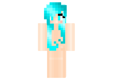  Neon Blue Hair Skin  Minecraft