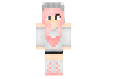  Pastel Girl Pink and White Cutie Skin  Minecraft