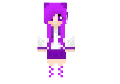  Pretty Purple Cat Girl Skin  Minecraft