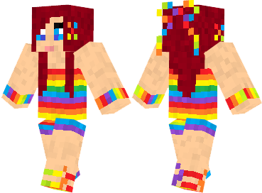  Rainbow Girl Skin  Minecraft