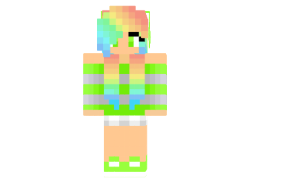  Really Cute Rainbow Girl Skin  Minecraft