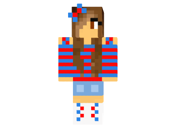  Red Blue Girl Skin  Minecraft