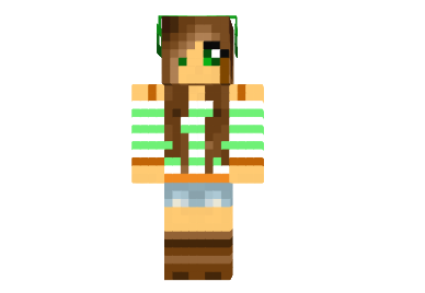  Sweet Green Girl Skin  Minecraft